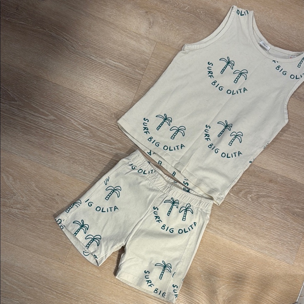 Kids Zara Set - White and Green
